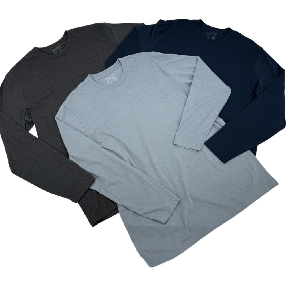 FRESH CLEAN THREADS XL Tall Long Sleeve T-Shirt Lot 3 Gray Blue Navy Dad Bod